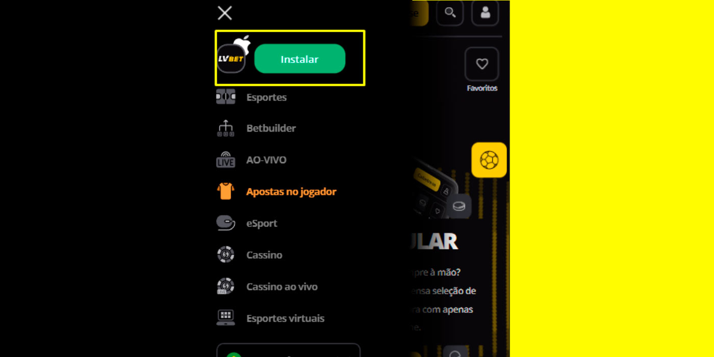 Clique "na tela" LVbet Brasil